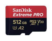 SanDisk Extreme Pro - Carte mémoire flash - 512 Go - A2 / Video Class V30 / UHS-I U3 / Class10 - microSDXC UHS-I