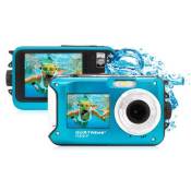 GoXtreme Reef Blue Appareil photo numérique 24 Mill. pixel bleu vidéo Full HD, étanche jusquà 3 m, caméra submersible, résistant aux chocs, avec flash