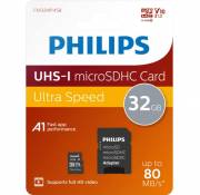 Carte Philips Micro SDHC 32 Go Classe 10 INCL. Adaptateur UHS-I U1