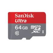 Sandisk ultra microsdxc 64 go classe 10 carte mémoire pour android jusqu'à 80 mo/s + adaptateur sd
