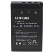 EXTENSILO 1x Batterie compatible avec Olympus OM-D E-M10 Mark III appareil photo, reflex numérique (1000mAh, 7,4V, Li-ion) avec puce d'information