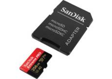Sandisk Carte mémoire MicroSD Extreme Pro 256Gb 200/140 mb/s - V30 + Adaptateur SD