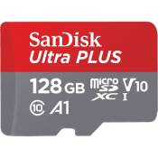 Carte Mémoire SanDisk Ultra Plus MicroSDXC UHS-I 128 Go avec Adaptateur microSD, microSDHC et microSDXC