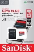Carte mémoire SD SanDisk Ultra Plus 128GB SDXC 150MB/s Rouge et Gris