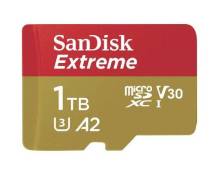 SanDisk Extreme - Carte mémoire flash (adaptateur microSDXC vers SD inclus(e)) - 1 To - A2 / Video Class V30 / UHS-I U3 / Class10 - microSDXC UHS-I