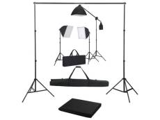 Vidaxl kit de studio photo avec boîtes à lumière et toile de fond