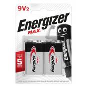 Energizer Max Alcaline 9V, pack de 2 Piles