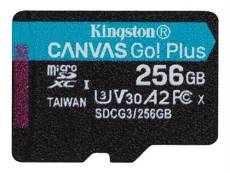 Kingston Canvas Go! Plus - Carte mémoire flash - 256 Go - A2 / Video Class V30 / UHS-I U3 / Class10 - microSDXC UHS-I
