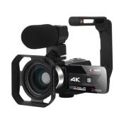 Caméscope K1 4K Ultra HD Avec couvercle d'ombrage poignée stable microphone Gris