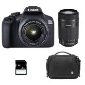 Canon appareil photo reflex eos 2000d + 18-55 is II + 55-250 is + sac + sd 4go