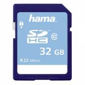 Hama Carte mémoire Photo (SDHC pour photo / Classe 10, 32 GB - 22 MB/s) Bleu