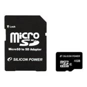 SILICON POWER - carte mémoire flash - 4 Go - microSDHC