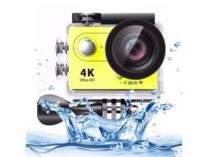 Caméra sport 4 k ultra hd 12 mp lcd 2 pouces wifi 170 degrés étanche jaune + sd 32go yonis