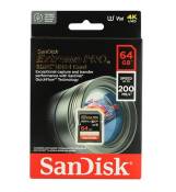 Carte mémoire SD Sandisk Extreme Pro 64Go 64g Carte SDXC 200Mo/S 90Mo/S UHS-I V30