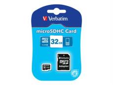 Verbatim - Carte mémoire flash (adaptateur microSDHC - SD inclus(e)) - 32 Go - Class 4 - micro SDHC