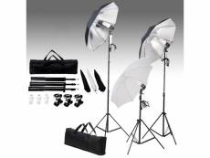 Icaverne - lampes studio et flashs famille ensemble d'éclairage de studio: trépieds et parapluies de 24 watts
