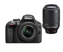Reflex Nikon D3300 Noir + Objectif AF-S DX 18-55 mm VR II + Zoom AF-S DX 55-200 mm VR