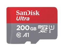SanDisk Ultra - Carte mémoire flash (adaptateur microSDXC vers SD inclus(e)) - 200 Go - A1 / UHS-I U1 / Class10 - microSDXC UHS-I