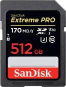 Carte mémoire SDXC SanDisk Extreme PRO 512 Go jusqu'à 170 Mo/s, Classe 10, U3, V30, 4K UHD