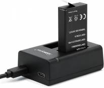 Batterytec Batterie de Remplacement (1park) pour GoPro Max + kit de Chargeur de Batterie Double.