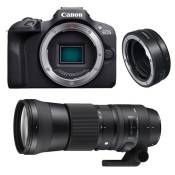 Canon appareil photo hybride eos r100 + sigma 150-600 f/5-6.3 dg os hsm contemporary + bague ef-eos r