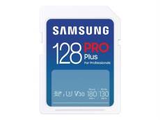 Samsung PRO Plus MB-SD128S - Carte mémoire flash - 128 Go - Video Class V30 / UHS-I U3 / Class10 - SDXC UHS-I - blanc