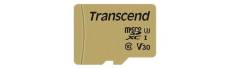 Transcend 500S - Carte mémoire flash (adaptateur microSDXC vers SD inclus(e)) - 64 Go - Video Class V30 / UHS-I U3 / Class10 - micro SDXC