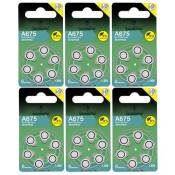 Lot de 36 Piles bouton Zinc Air pour appareils auditifs type A675/675 compatibles PR44 1,45V - Visiodirect -