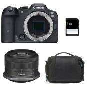 Canon appareil photo hybride eos r7 + rf-s 18-45mm f4.5-6.3 is stm + sac + carte sd 8 go