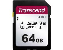 Transcend TS64GSDC420T Carte SD 64 GB v30 Video Speed Class