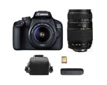 CANON EOS 4000D KIT EF-S 18-55MM F3.5-5.6 III + TAMRON AF 70-300mm F4-5.6 Di LD MACRO 1:2 (A17E) Canon + 32GB SD card + camera Bag +