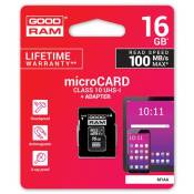 GOODRAM M1AA - Carte mémoire flash (adaptateur SD inclus(e)) - 16 Go - UHS-I / Class10 - microSDHC UHS-I