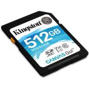 Kingston Canvas Go! - Carte mémoire flash - 512 Go - Video Class V30 / UHS-I U3 / Class10 - SDXC UHS-I