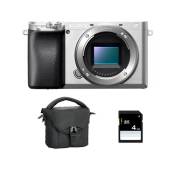 Sony appareil photo hybride alpha 6100 silver nu + ft + sd