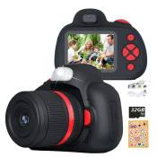 VOLY Appareil Photo pour Enfants 1080P FHD Appareil Photo numérique Selfie Caméra pour Enfants avec Carte Micro SD 32G,20X Zoom Noir