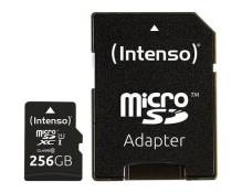 Intenso Premium - Carte mémoire flash (adaptateur microSDXC vers SD inclus(e)) - 256 Go - UHS-I / Class10 - microSDXC UHS-I