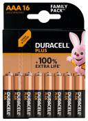 Pack de 16 piles Duracell AAA plus MN2400 Noir et Orange