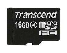 Transcend - Carte mémoire flash - 16 Go - Class 4 - micro SDHC
