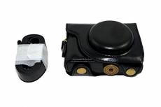Protection en Cuir PU Camera Bag Case avec trépied Design Compatible pour Canon PowerShot G9 X (2015 Modèle) G9x avec lanière épaule Black Belt