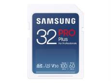 Samsung PRO Plus MB-SD32K - Carte mémoire flash - 32 Go - Video Class V30 / UHS-I U3 - SDHC UHS-I - blanc