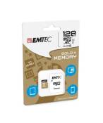 EMTEC Gold+ - Carte mémoire flash (adaptateur SD inclus(e)) - 128 Go - Class 10 - micro SD - or