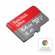 Carte mémoire microSD SanDisk Ultra A1 64 Go Gris et rouge