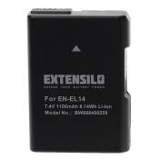 EXTENSILO Batterie compatible avec Nikon Coolpix P7800 appareil photo, reflex numérique (1100mAh, 7,4V, Li-ion) avec puce d'information