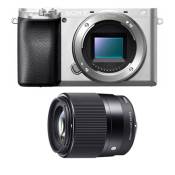 Sony appareil photo hybride alpha 6100 silver + sigma 30mm 1.4