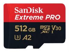 SanDisk Extreme Pro - Carte mémoire flash (adaptateur microSDXC vers SD inclus(e)) - 512 Go - A2 / Video Class V30 / UHS-I U3 / Class10 - microSDXC UH