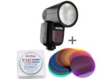Godox Speedlite V1 Canon kit flash + filtres effet de couleurs