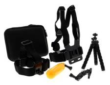 KA600. Kit accessoires 5 pièces pour caméra sport avec pochette - Akor - NOIRE