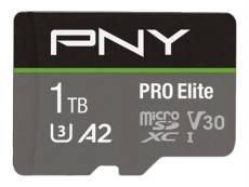 PNY PRO Elite - Carte mémoire flash - 1 To - A2 / Video Class V30 / UHS-I U3 / Class10 - microSDXC UHS-I