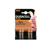 Pack de 4 piles Duracell AAA Plus LR03