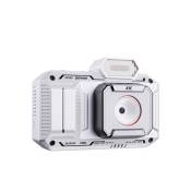 Appareil photo compact Preisku, Zoom 18x, Grand angle + macro + lumière d'appoint, pour Vlog-Blanc